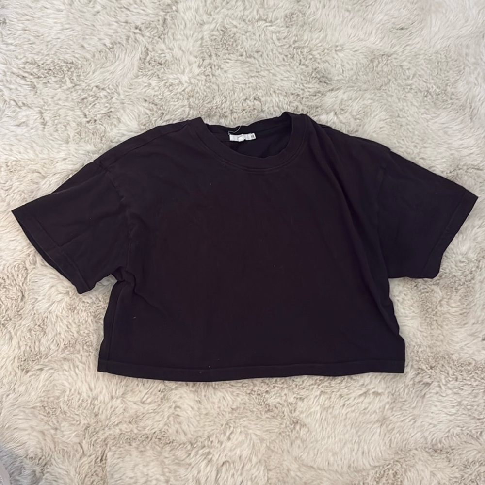 Nia Black Cropped T-Shirt